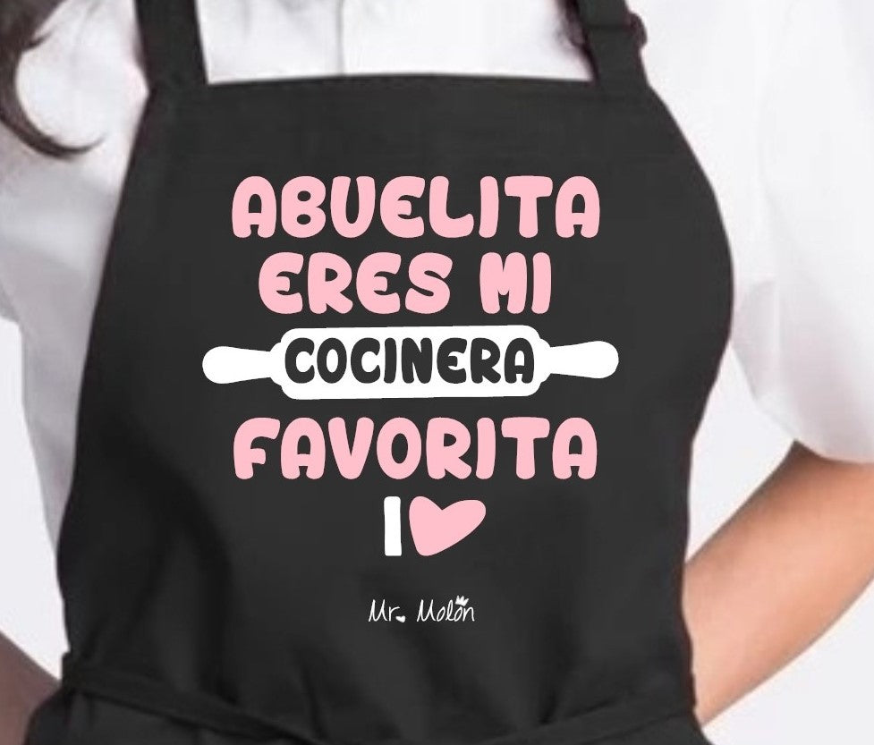 DELANTAL "ABUELITA ERES MI COCINERA FAVORITA"