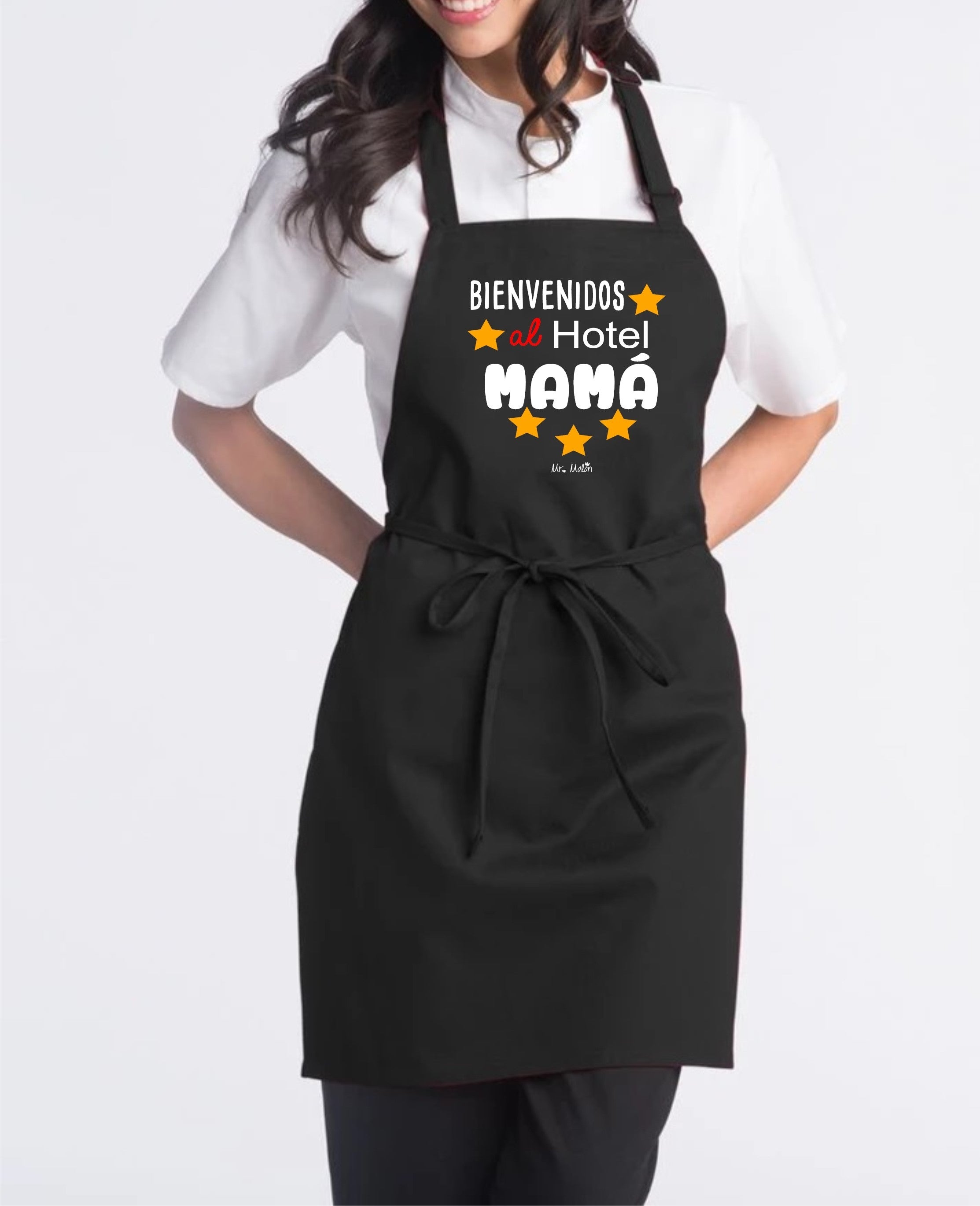 DELANTAL "BIENVENIDOS AL HOTEL MAMÁ"