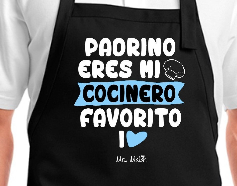 DELANTAL "PADRINO ERES MI COCINERO FAVORITO"