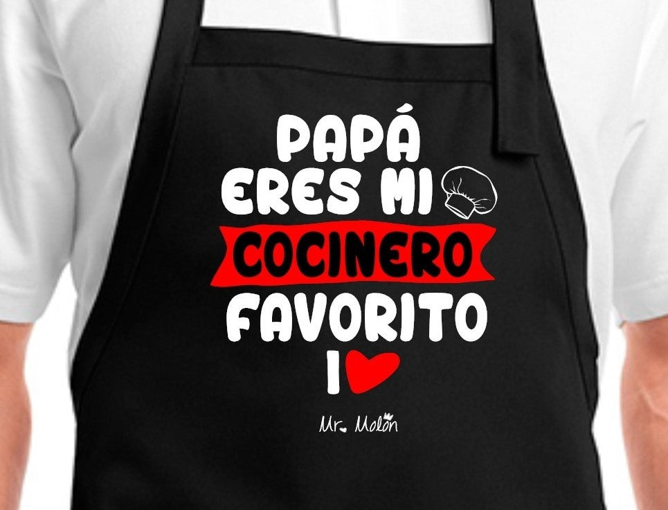 DELANTAL "PAPÁ ERES MI COCINERO FAVORITO I LOVE"