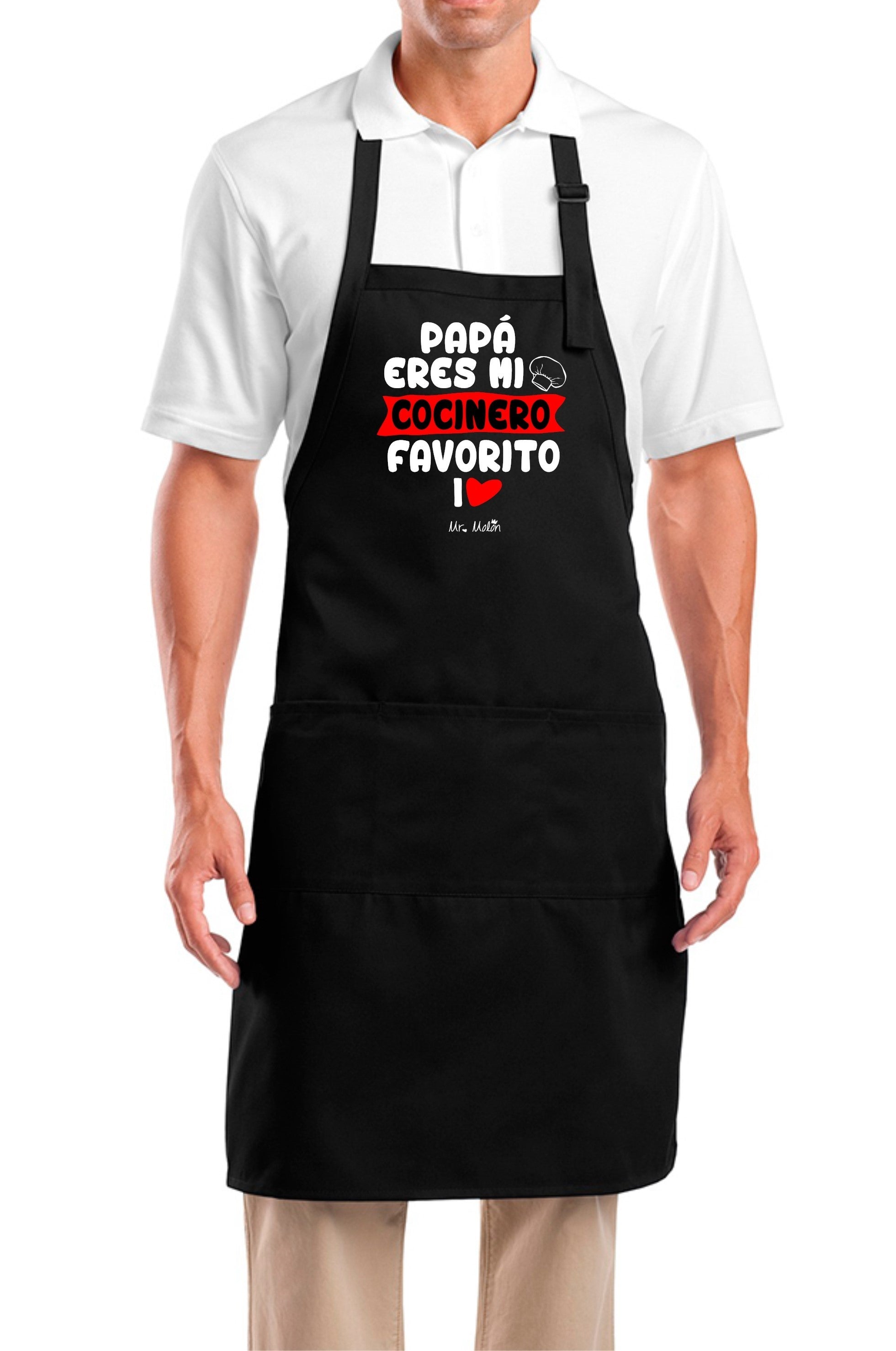 DELANTAL "PAPÁ ERES MI COCINERO FAVORITO I LOVE"