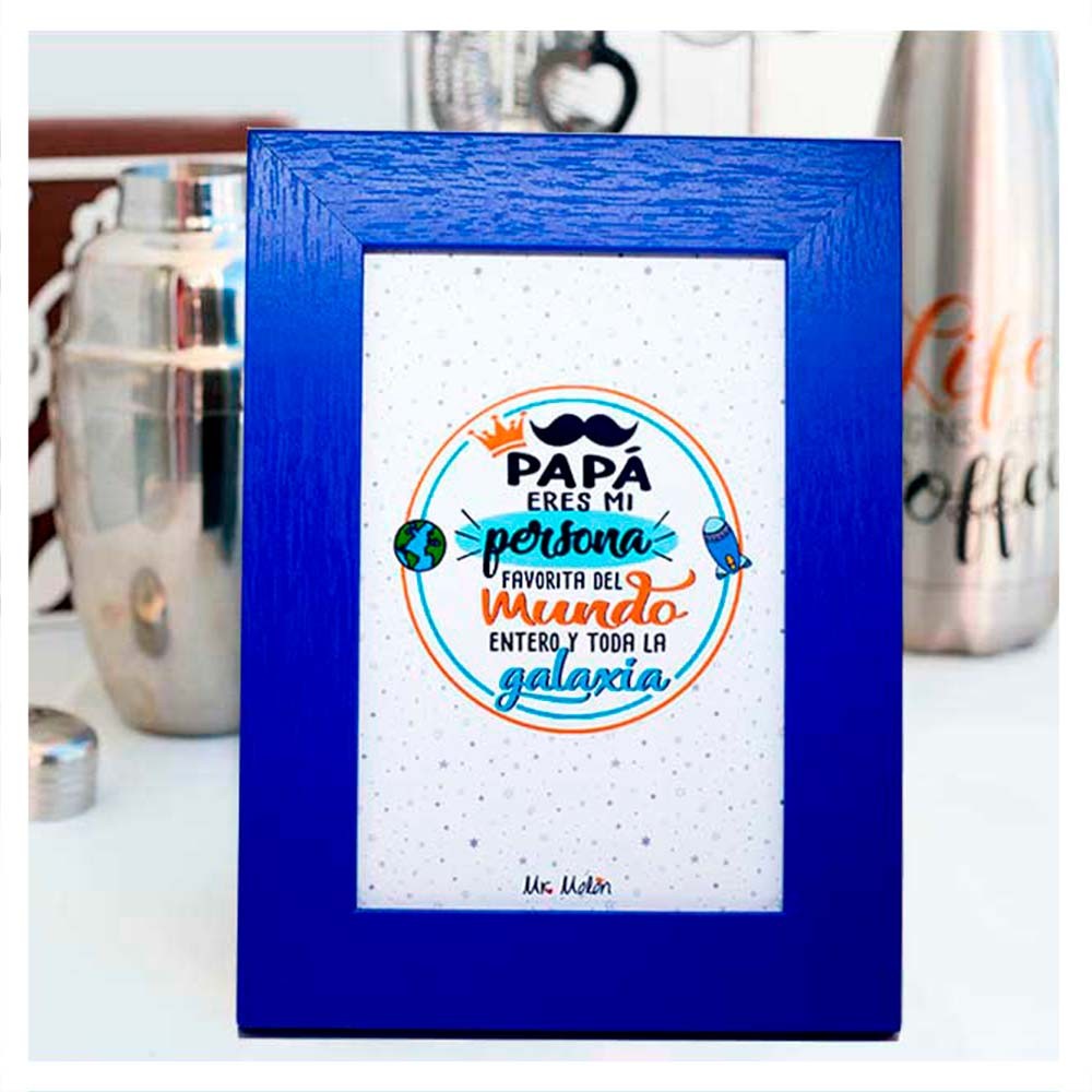Marco + lámina "Papá persona favorita del mundo y la galaxia"