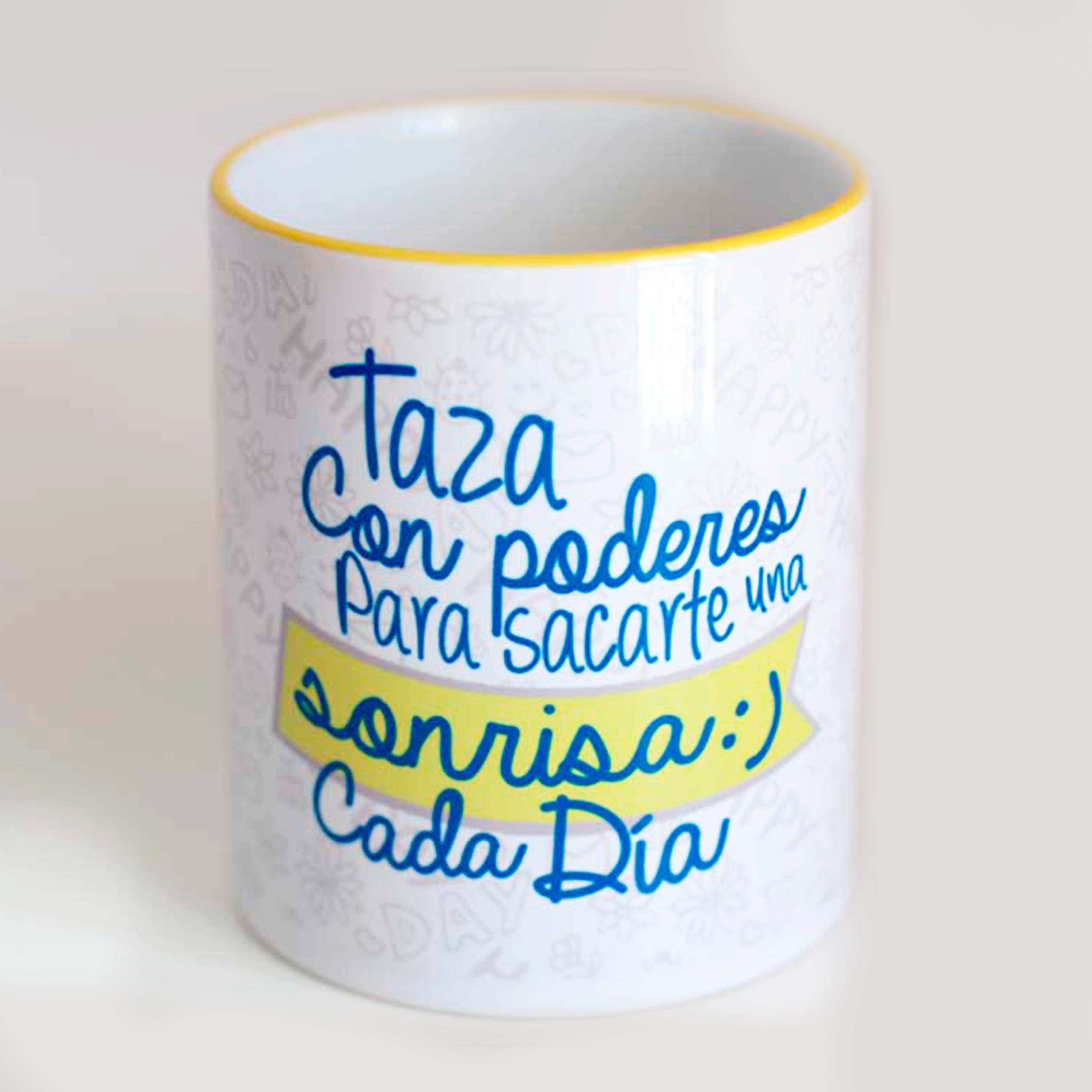 Taza positiva "Taza con poderes para sacarte una sonrisa"
