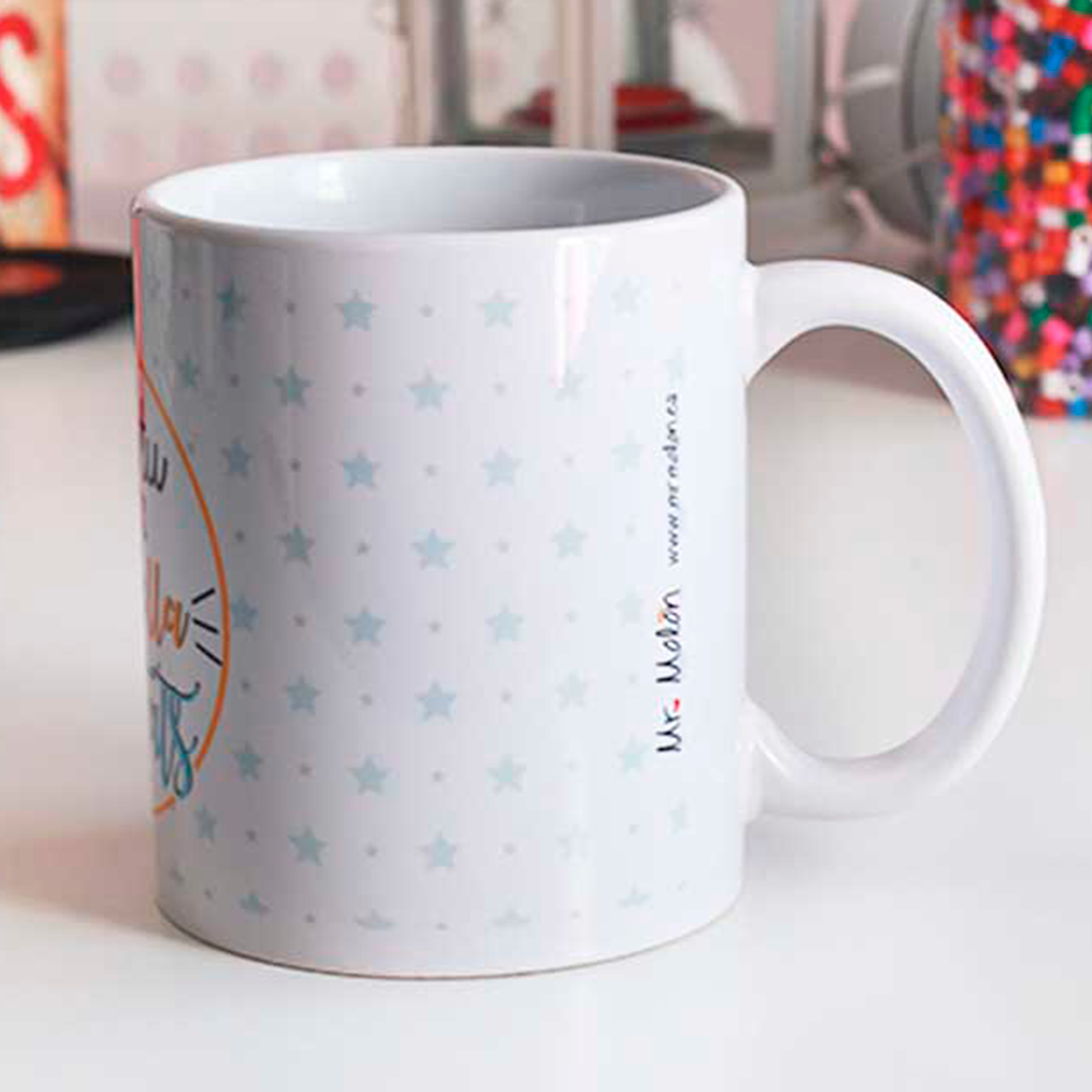 Taza cumpleaños "Avui tu est l'estella"