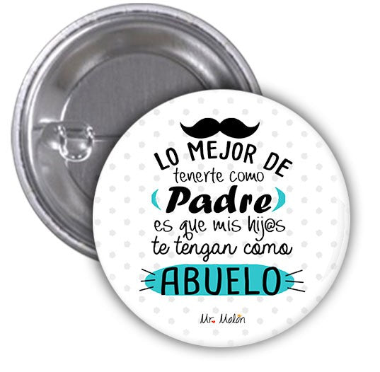 Chapa abrebotella o espejo "Papá y abuelo"