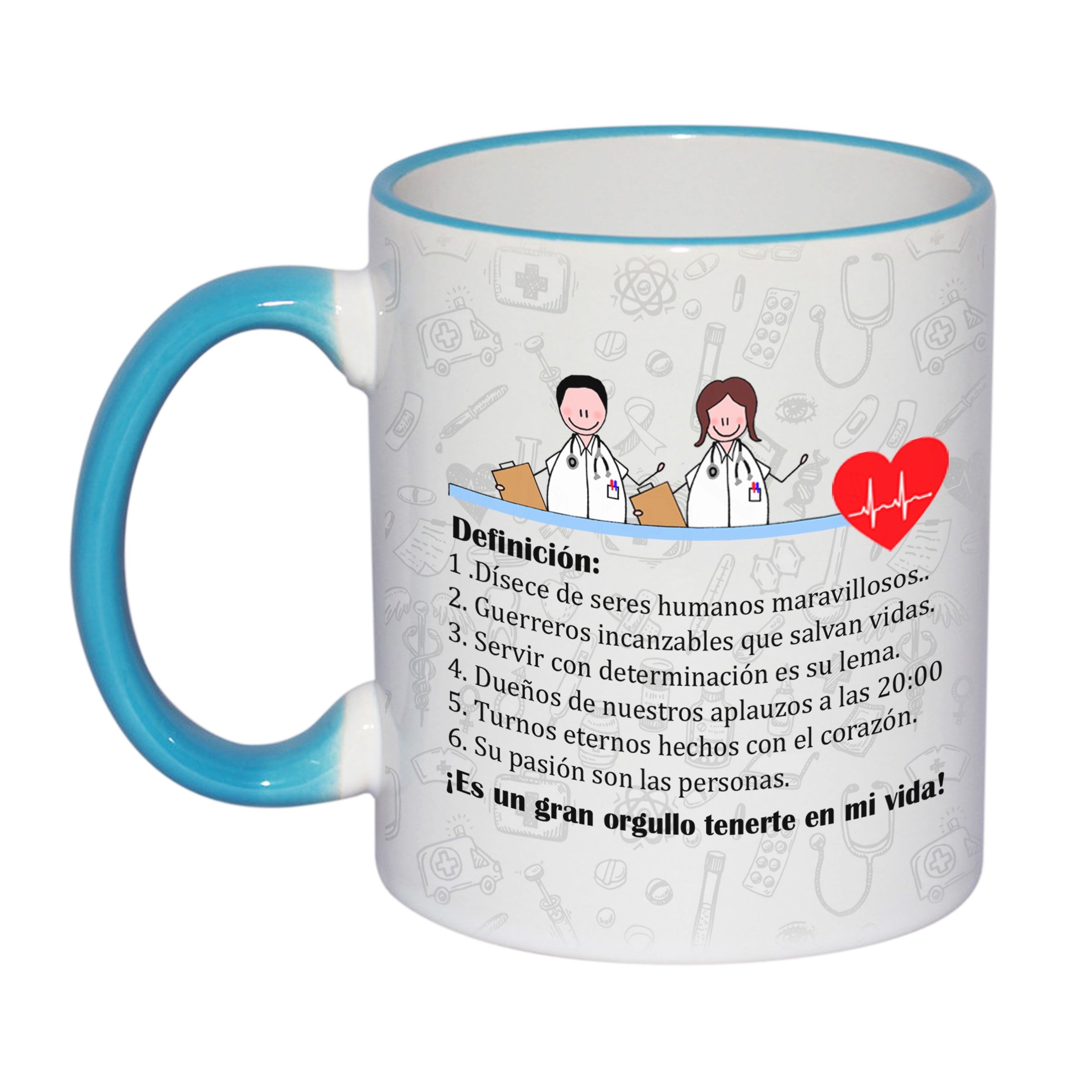 Taza "Gracias super héroes de bata blanca"