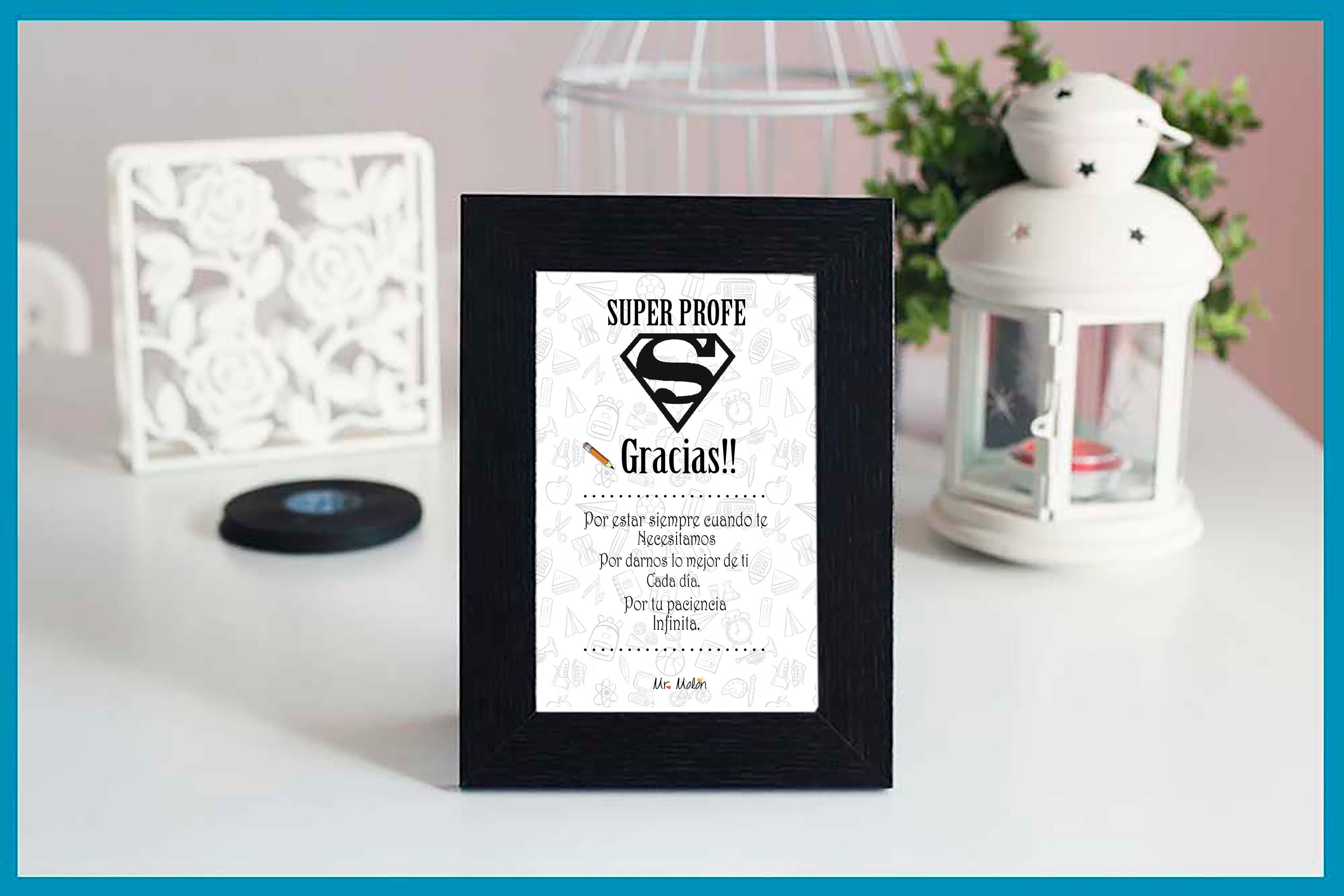 Marco y lámina "super profe"