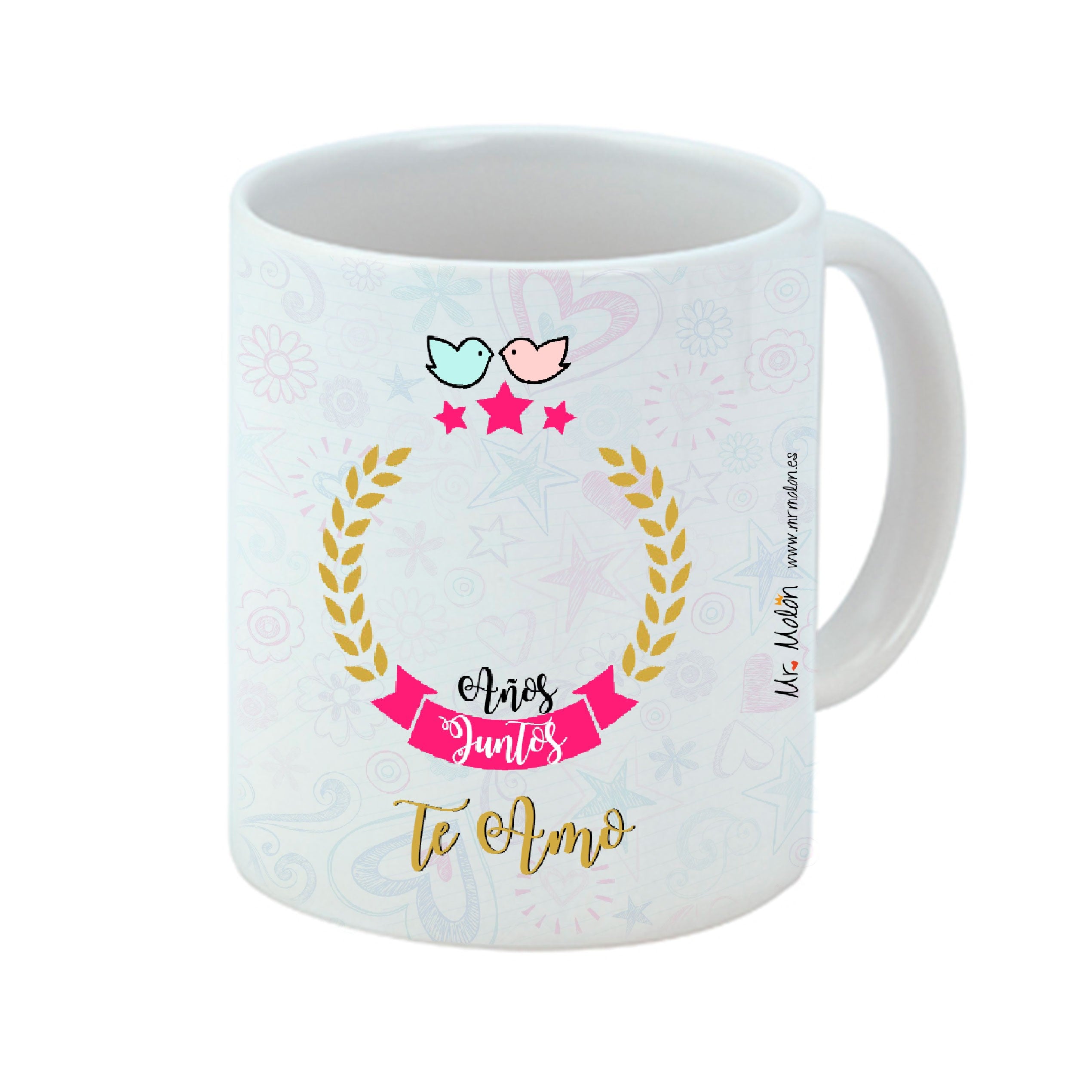Taza aniversario personalizada "contigo todo, sin ti nada"