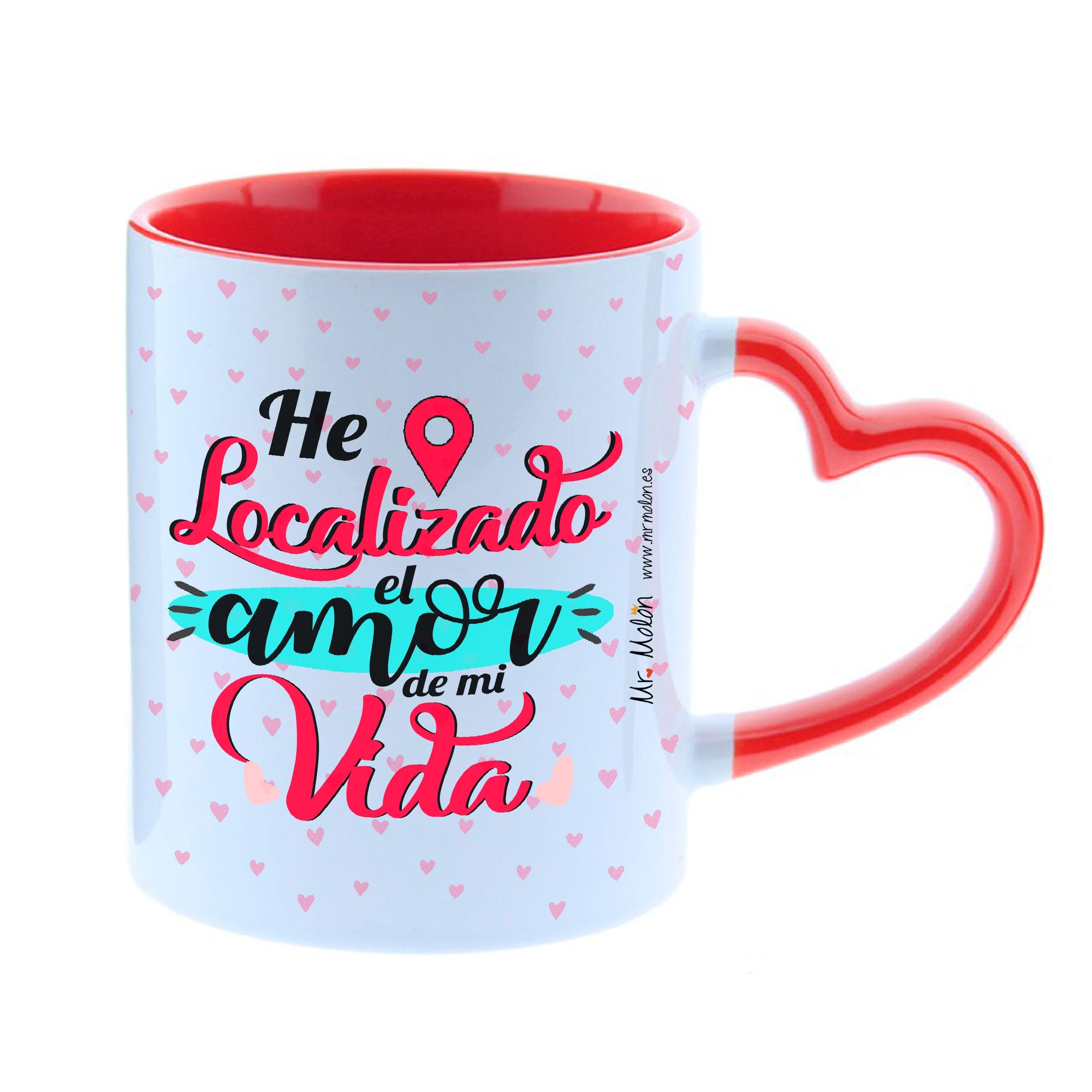 Taza corazón "GPS Amor"