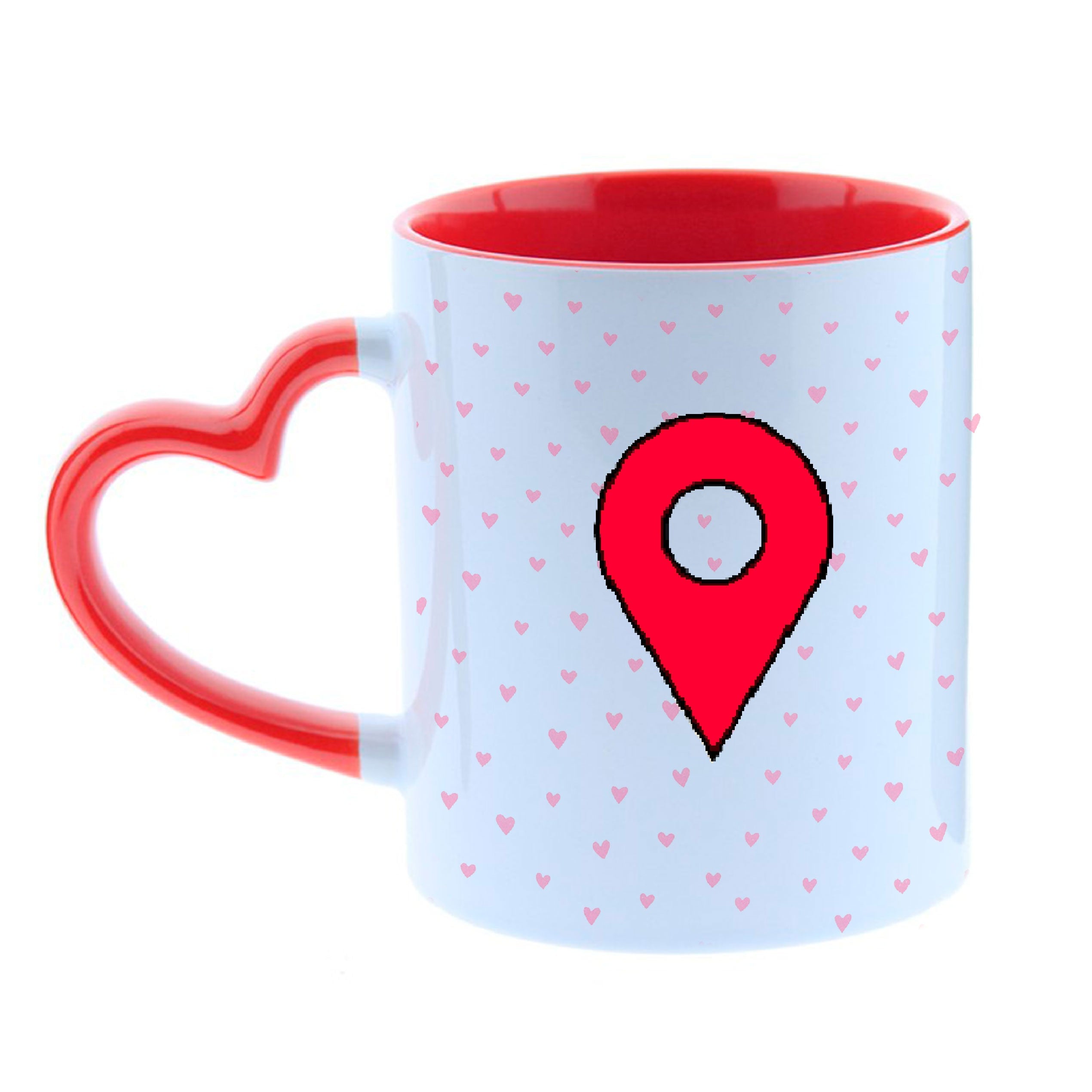 Taza corazón "GPS Amor"