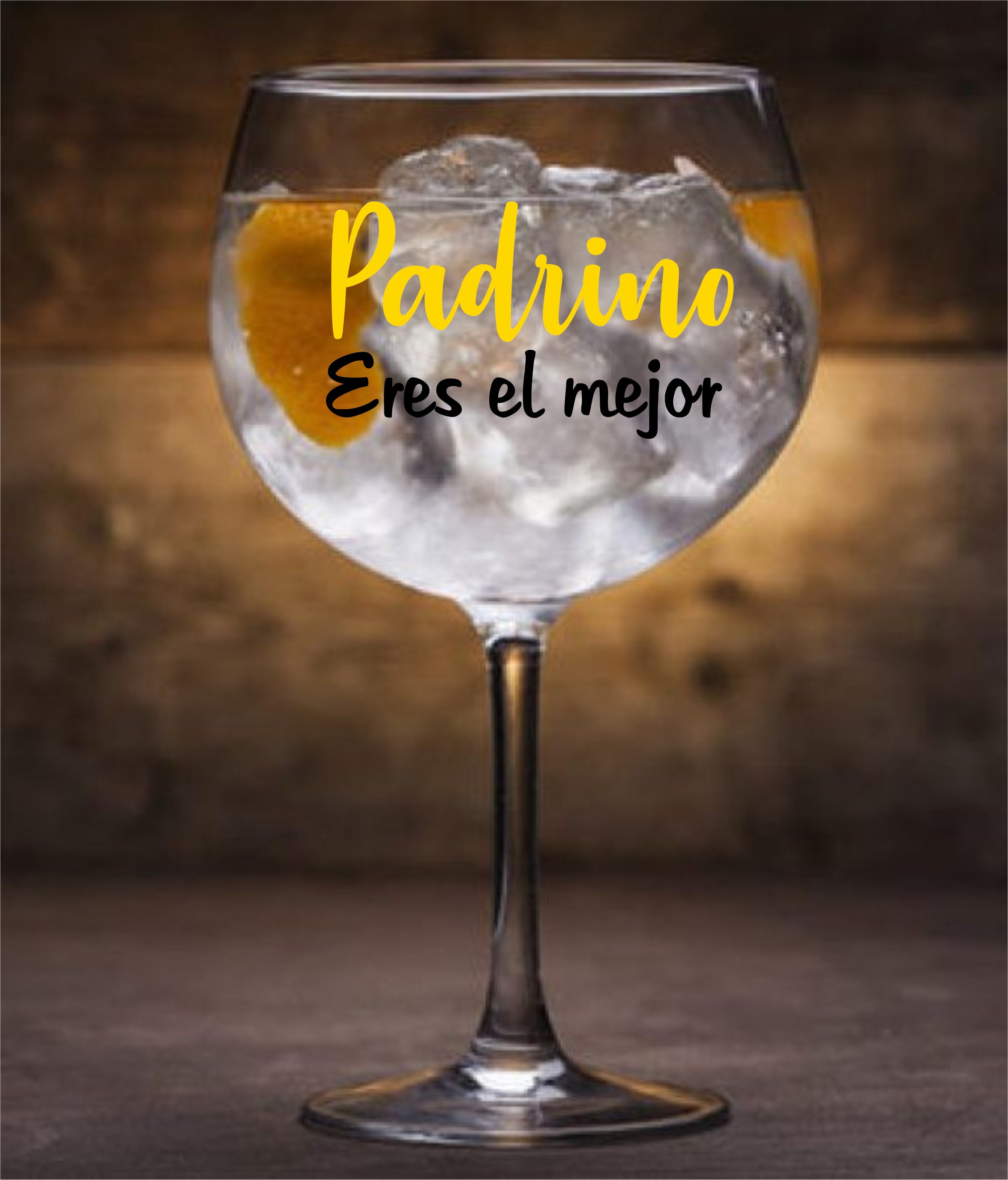 Copa de Gin Tonic "PADRINO ERES EL MEJOR"