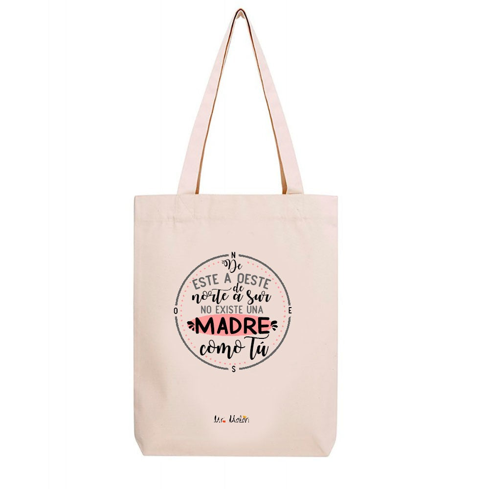 Bolsa Totem algodón con cremallera " de este a oeste no hay mamá como tú"
