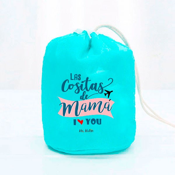 Bolsa de viaje macuto + neceser: "Las cositas de mamá"