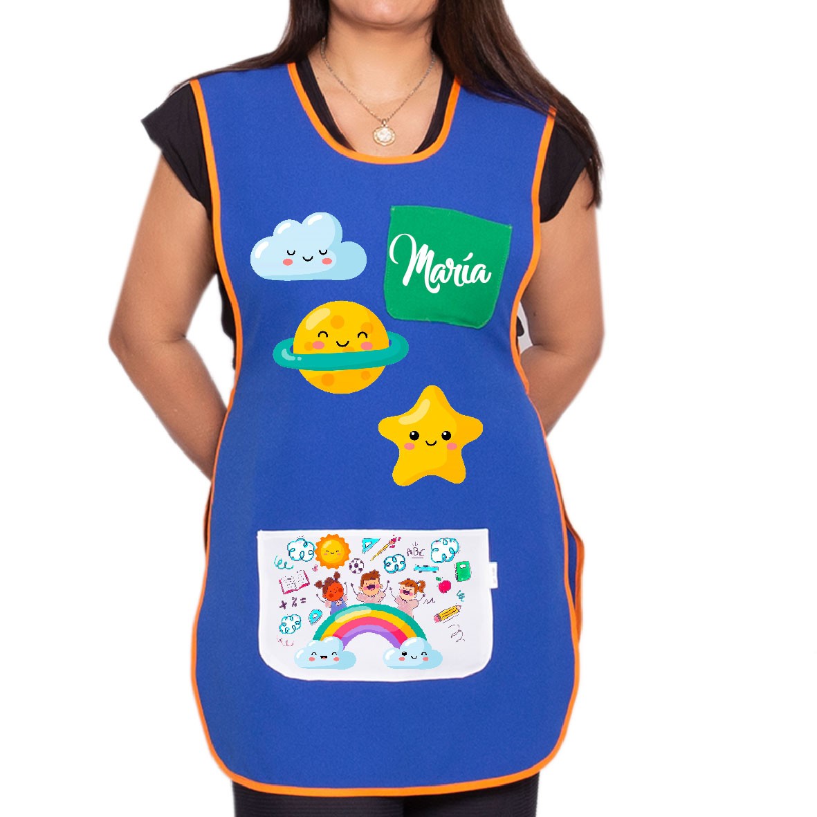 Delantal de maestra infantil "Espacio"
