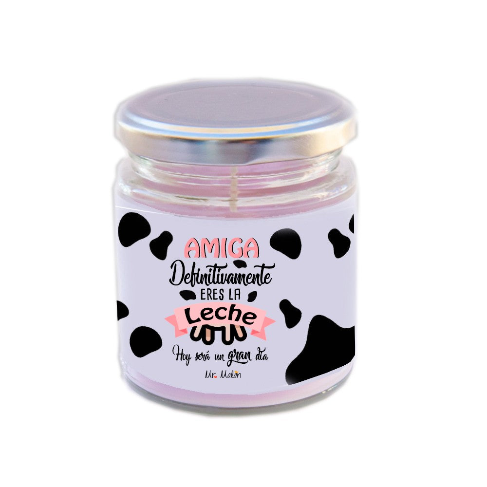 Velita molona "amiga eres la leche"