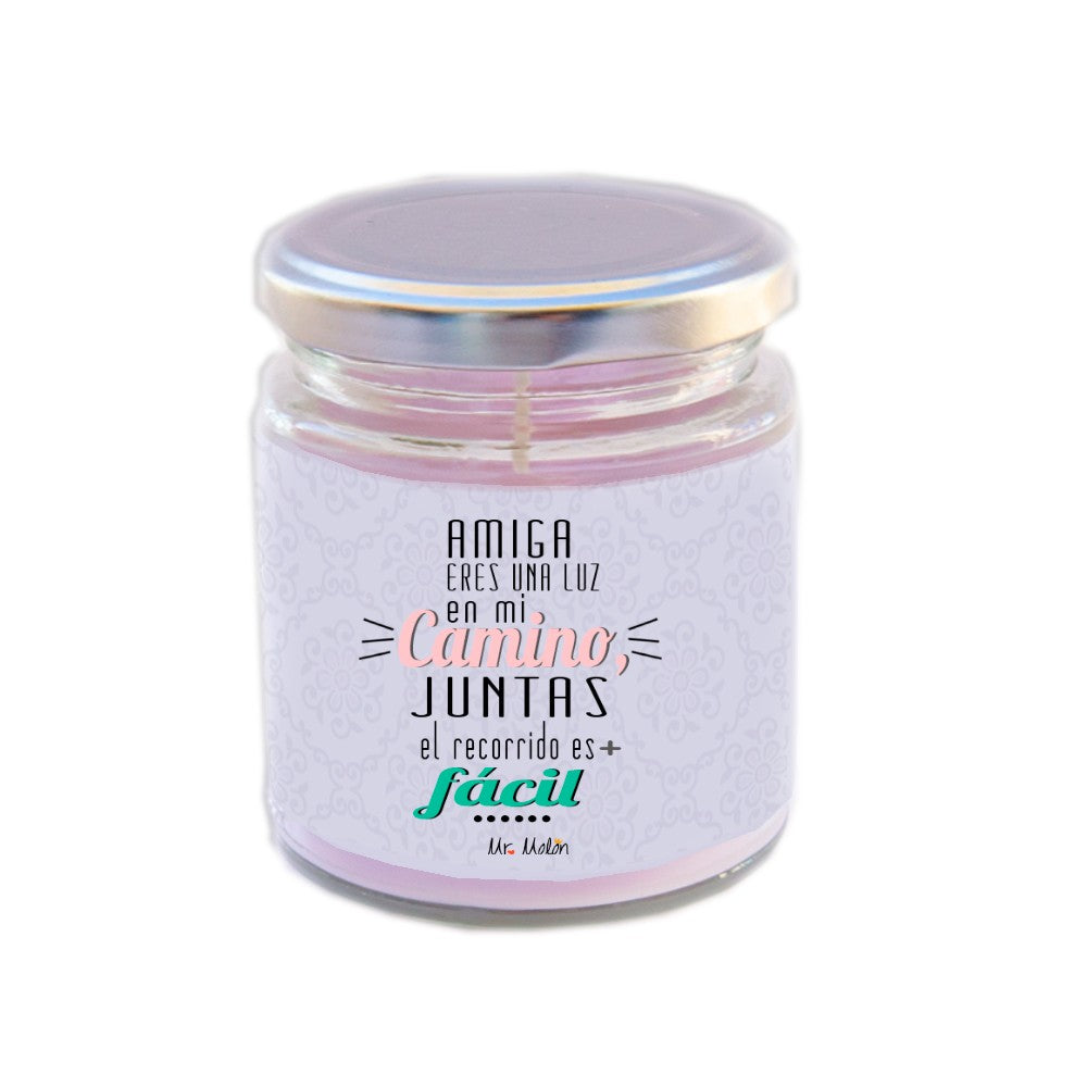 Velita molona "amiga eres una luz en mi camino"