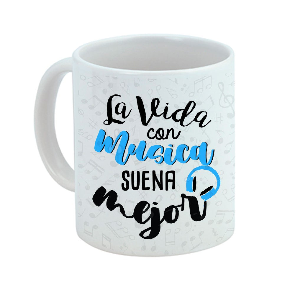 Taza Profe de música "La vida con música suena mejor"