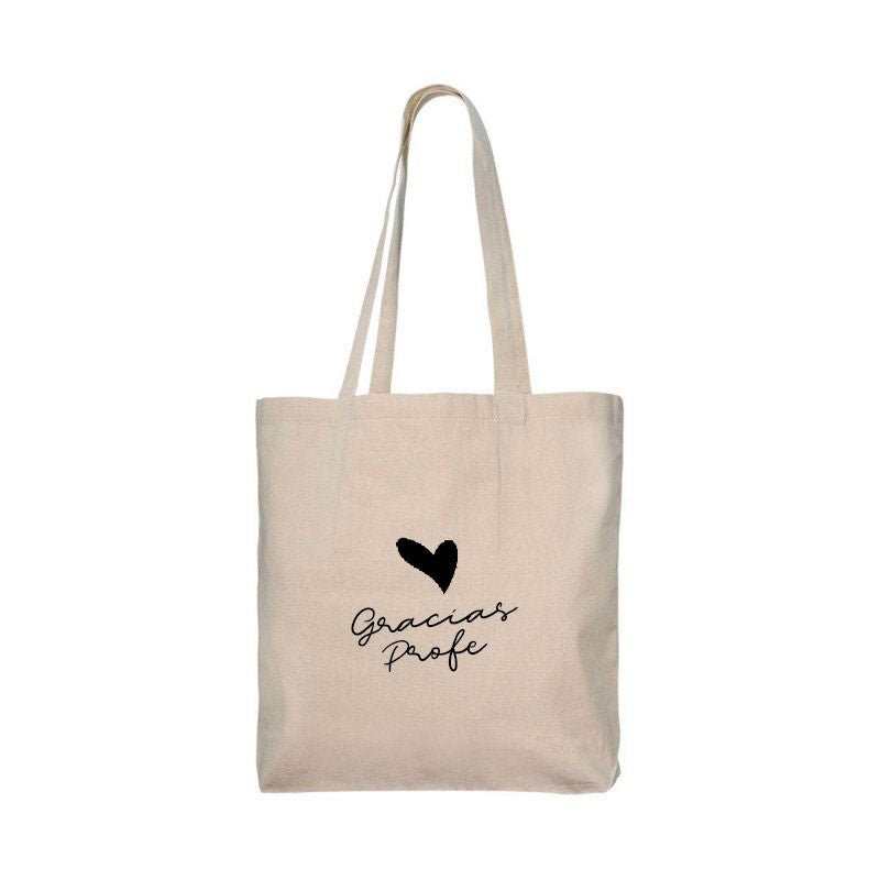 Bolsa Tote Bag algodón con cierre gracias profe.
