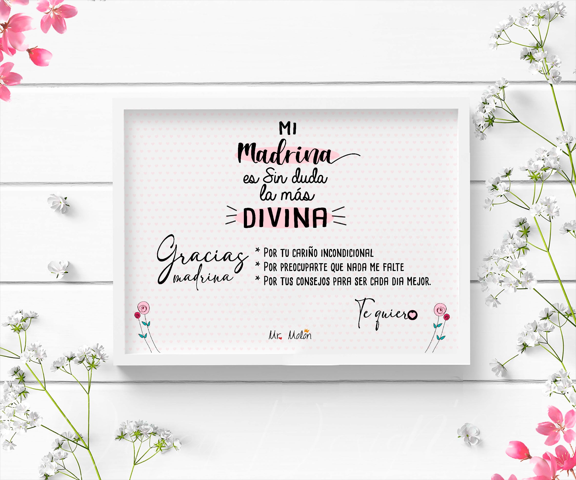 Marco + lamina " Gracias Madrina"