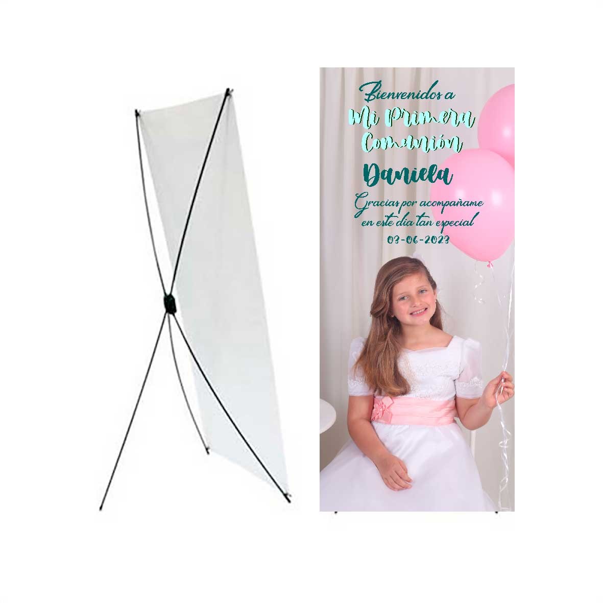 Banner de bienvenida bodas personalizado con foto.