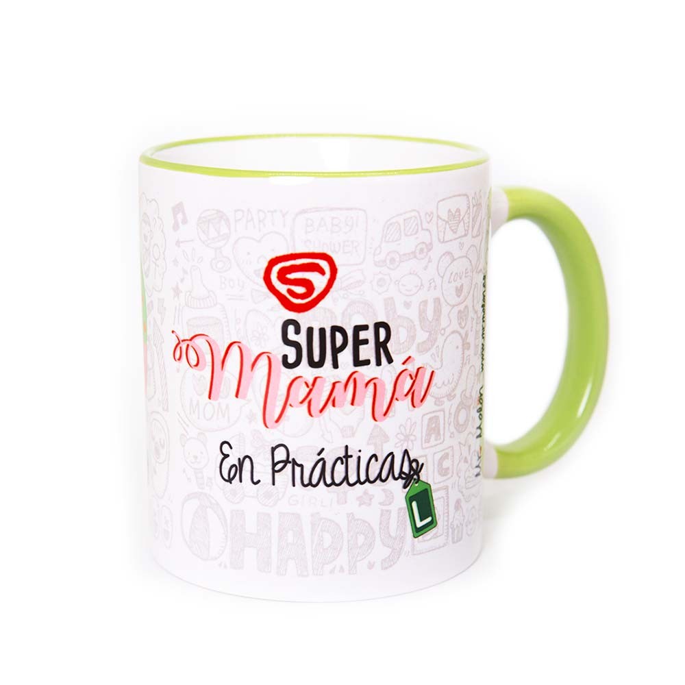 TAZA "SUPER MAMÁ EN PRÁCTICAS"