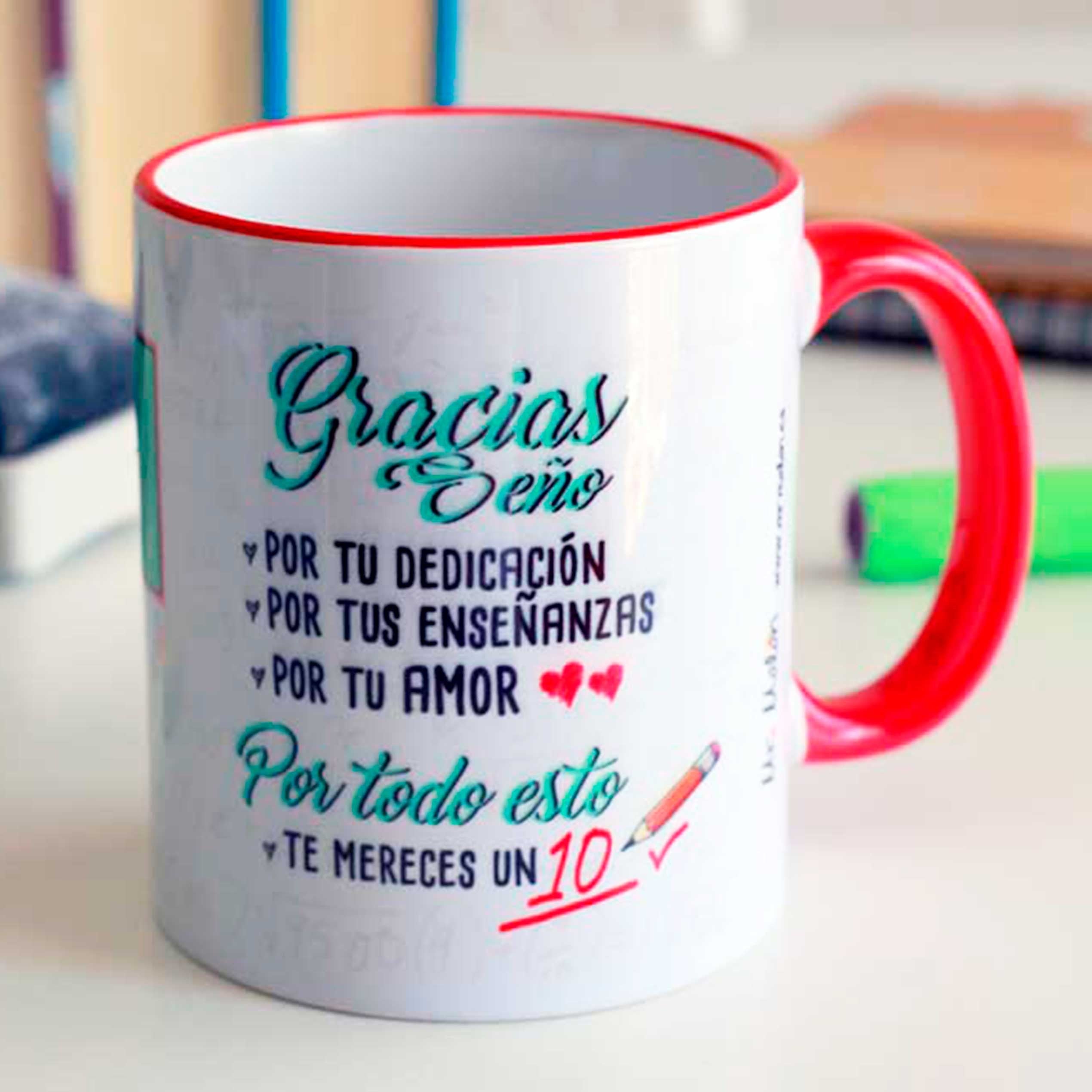 Taza Profesora "Gracias seño con dibujo"