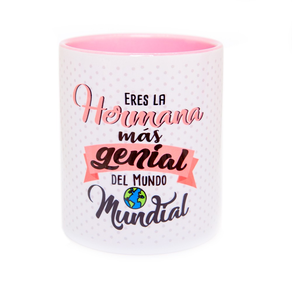 Taza Familia "Taza eres la hermana más genial del mundo mundial"