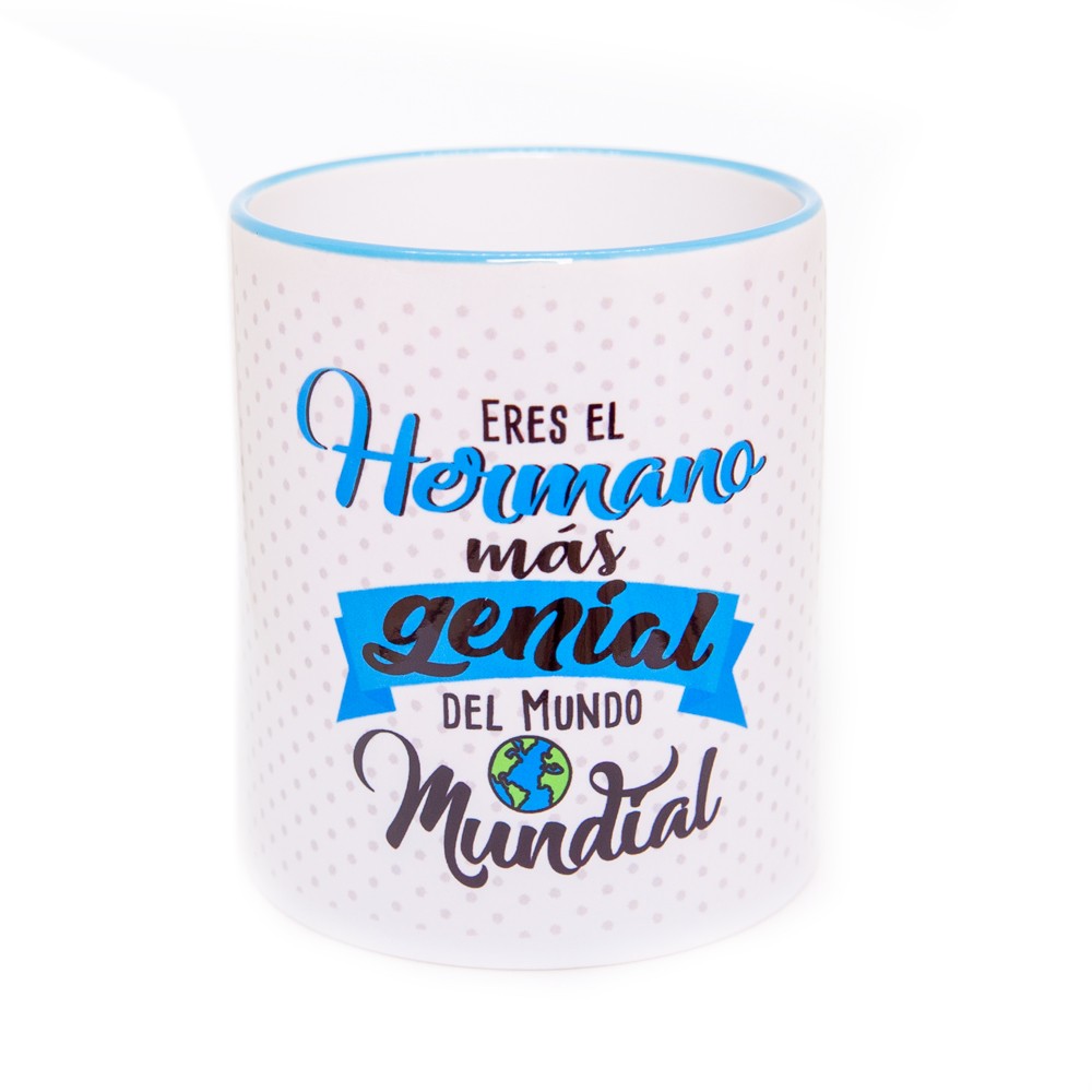 Taza Familia "Taza eres el hermano más genial del mundo mundial"