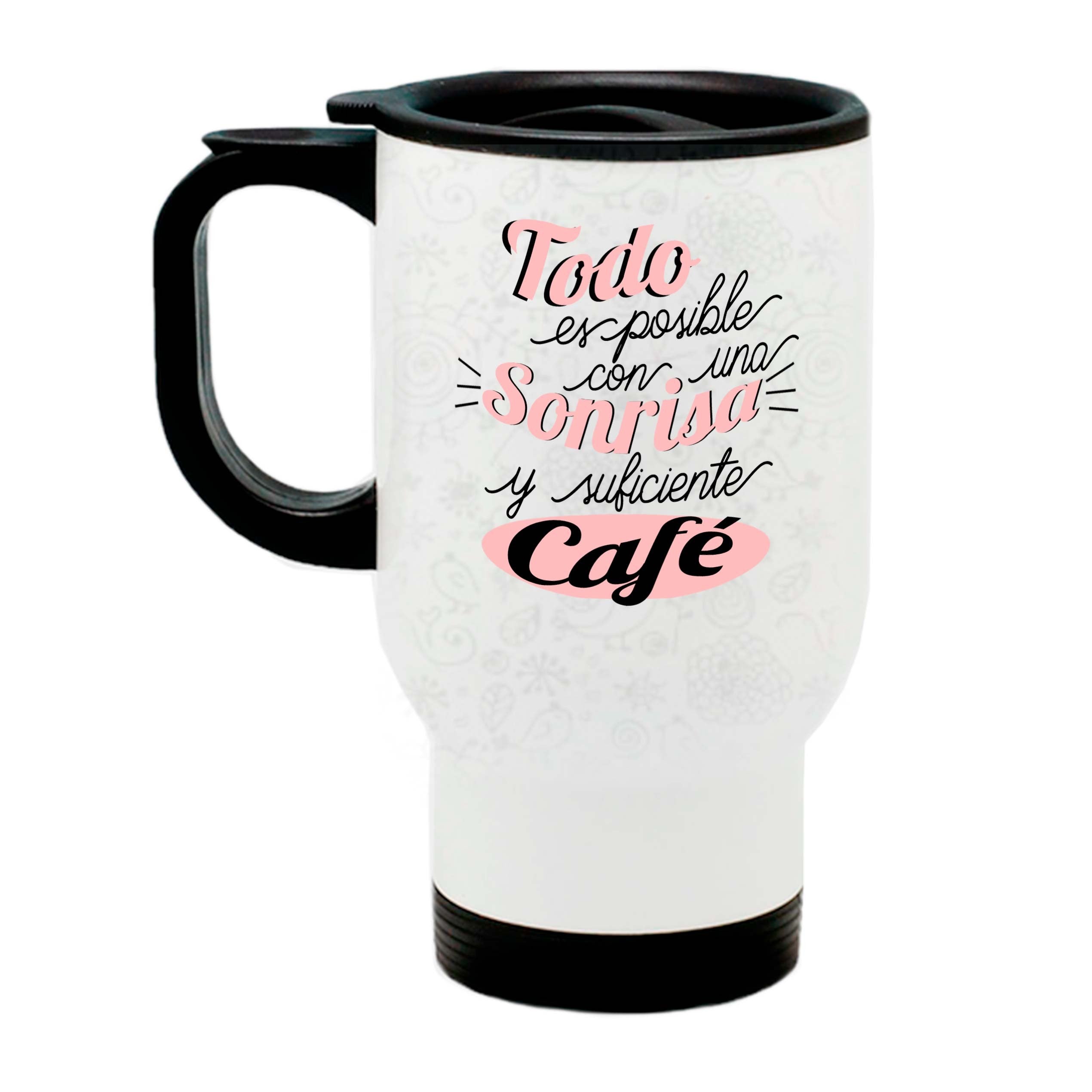 Taza termo take away "Sonrisa y Café"