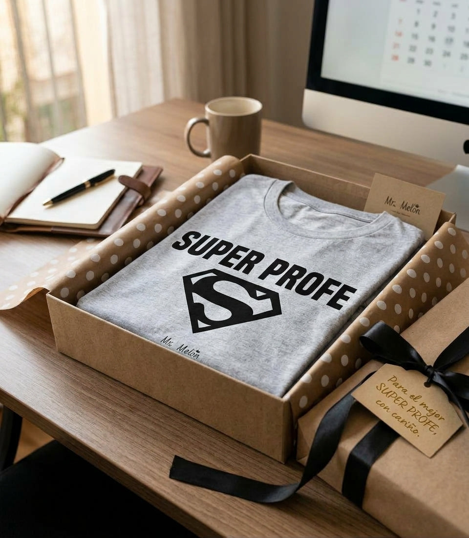 Camiseta Super Profe personalizada con nombre