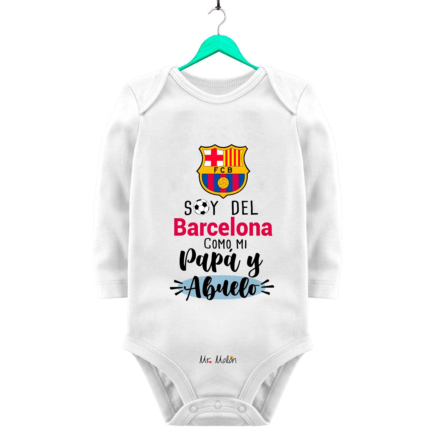 BODY FUTBOL BEBE BARCELONA PAPÁ Y ABUELO