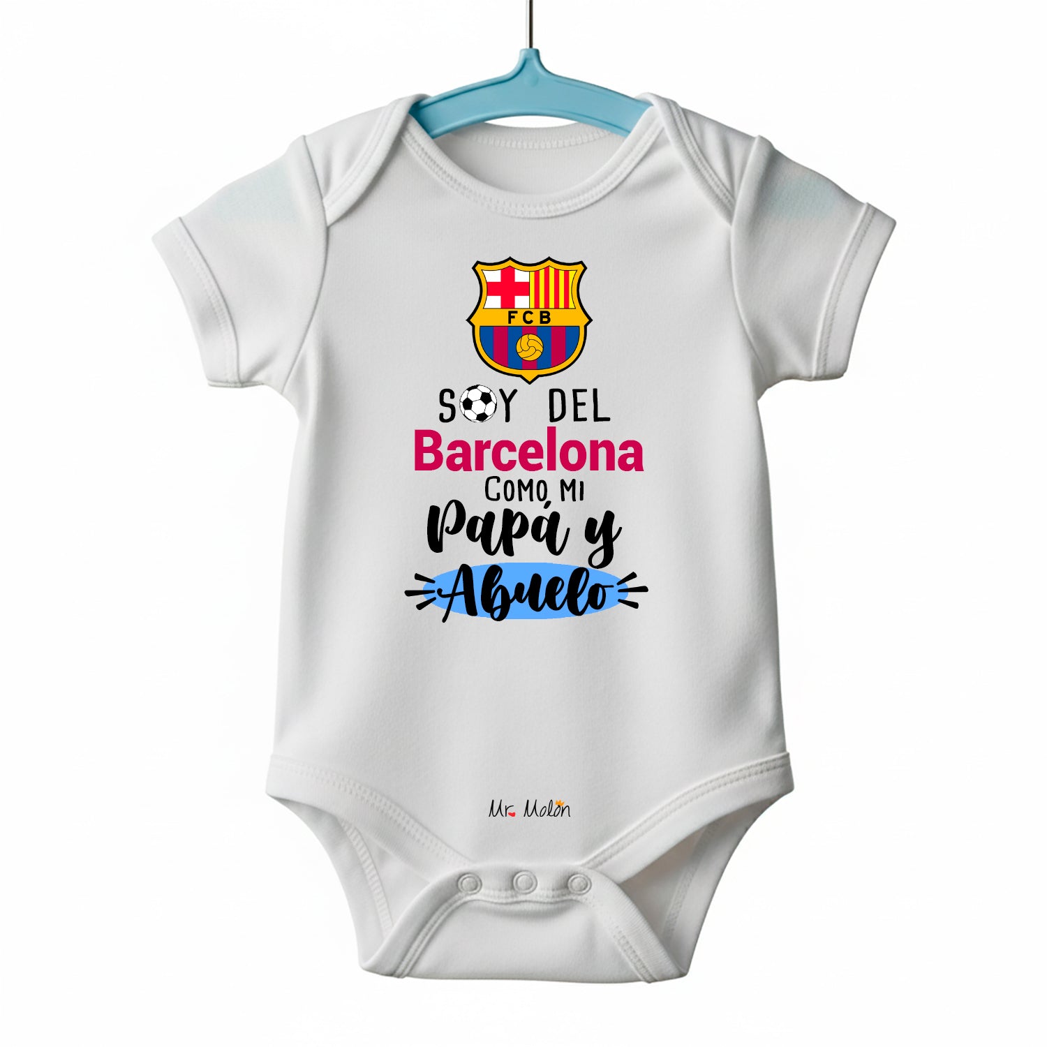 BODY FUTBOL BEBE BARCELONA PAPÁ Y ABUELO