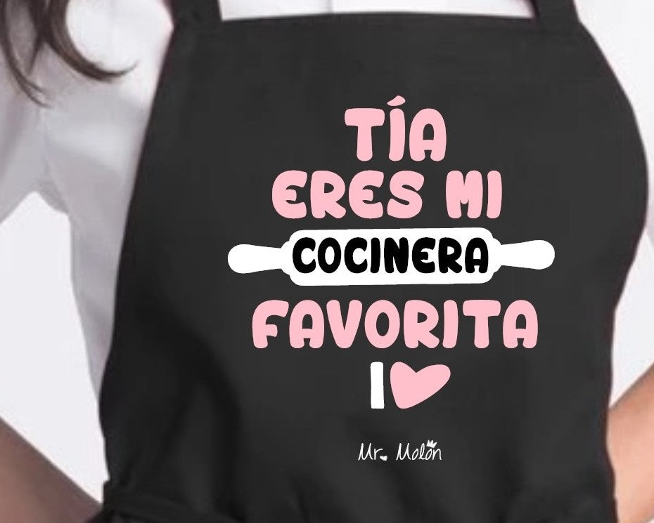 DELANTAL"TÍA ERES MI COCINERA FAVORITA"