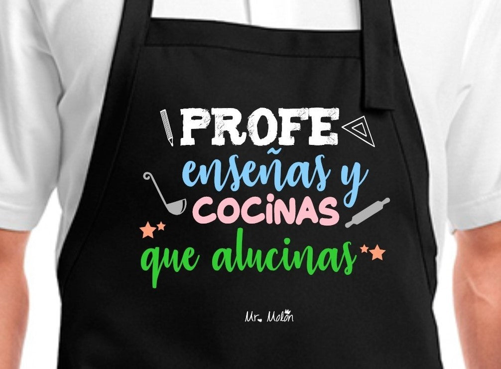 DELANTAL "PROFE COCINAS QUE ALUCINAS"