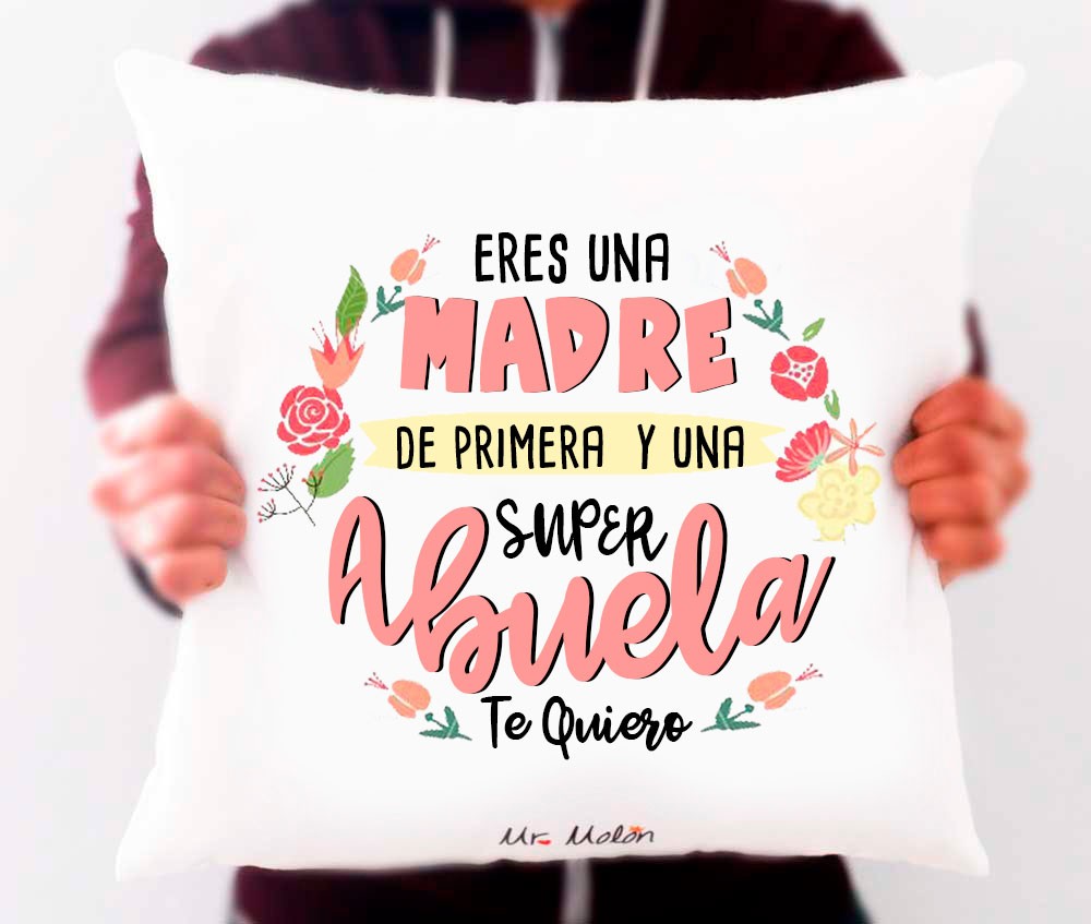 Cojín personalizado para: "Madre y super abuela"