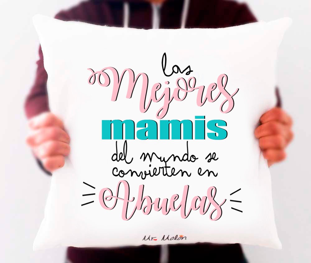 Cojín personalizado para madre o abuela: "Las mejores mamis se convierten en abuelas"