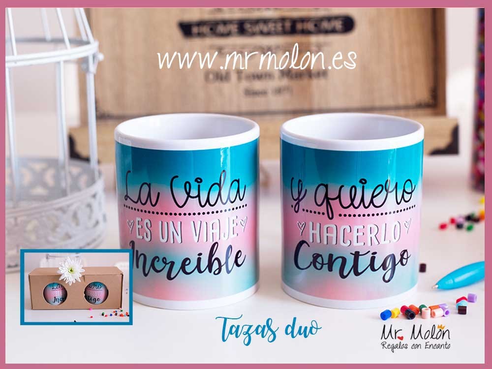 Taza Dúo "La vida es un viaje increíble y quiero hacerlo contigo"