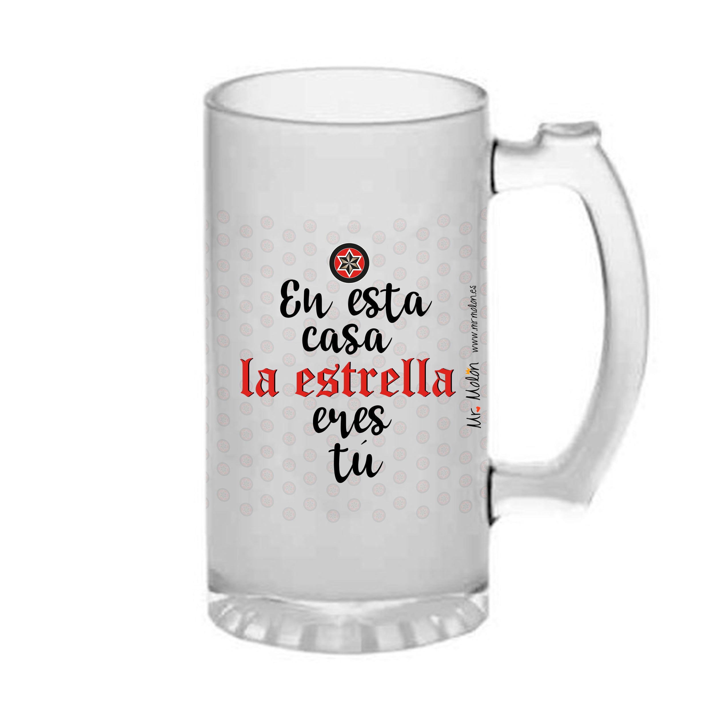 Jarra cerveza Papá "En esta casa la estrella eres tú"