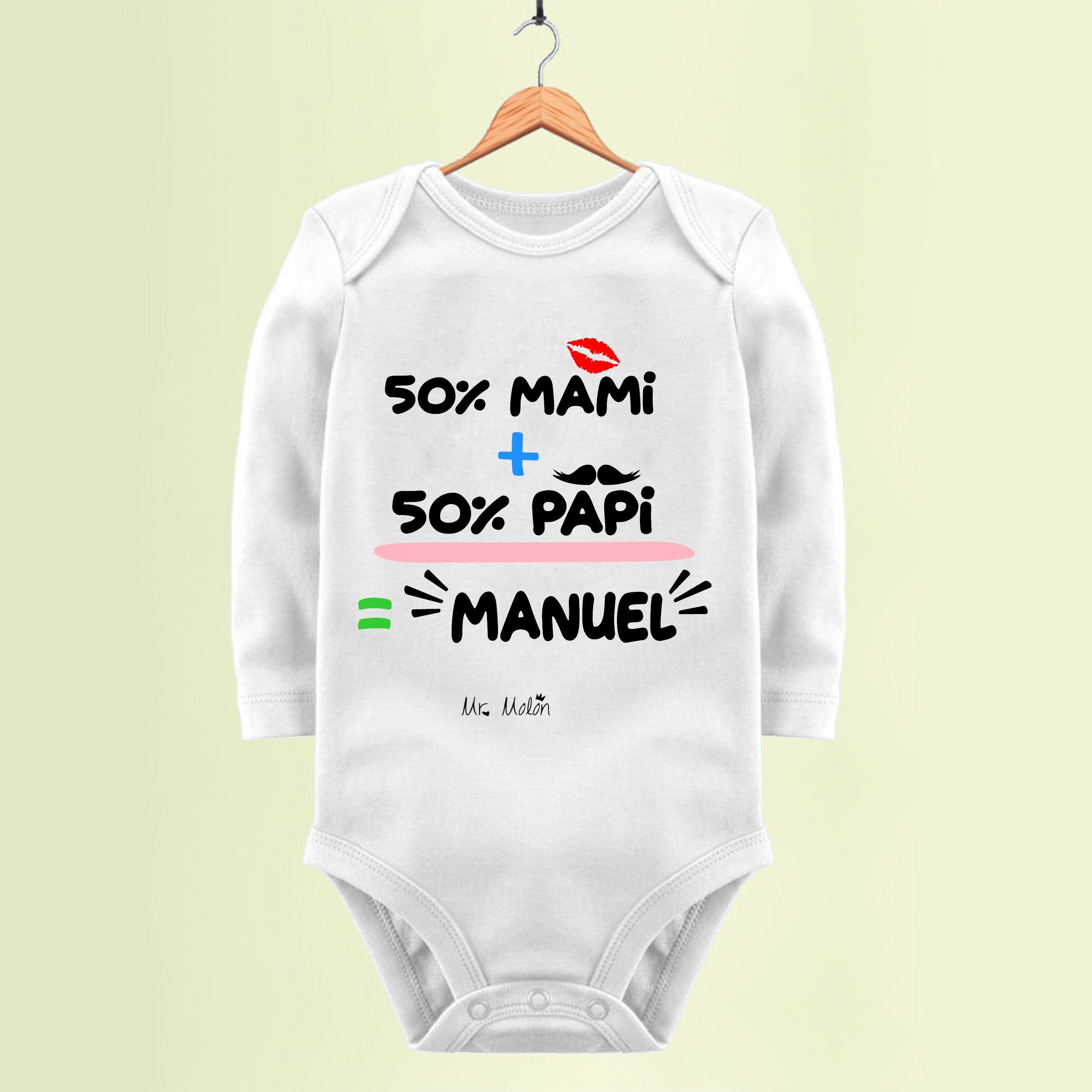 BODY "50% MAMI 50% PAPA" PERSONALIZADO NOMBRE