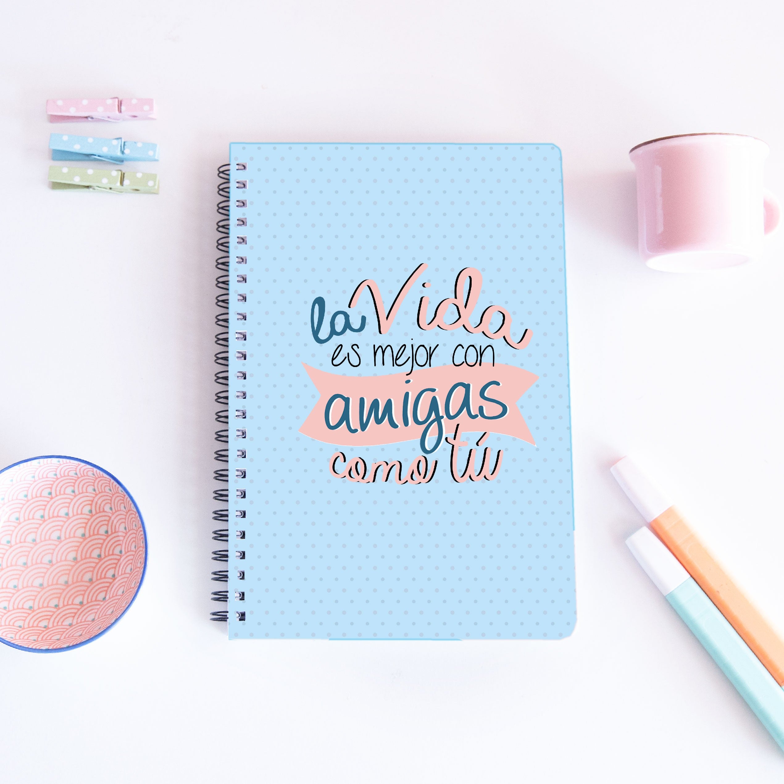 Libreta personalizable tapa PVC con nombre "amigas"