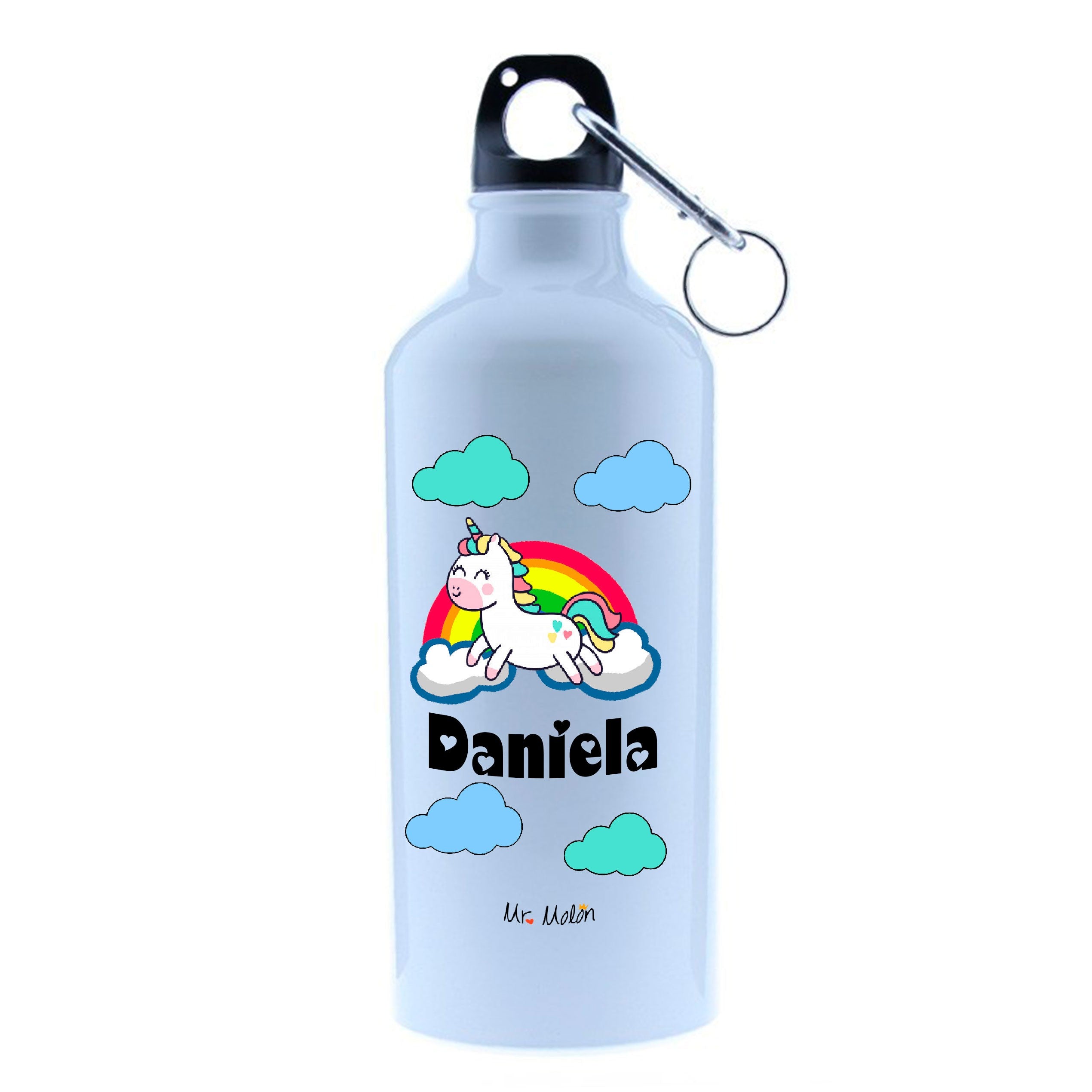 Botella aluminio 500 ml personalizada unicornio