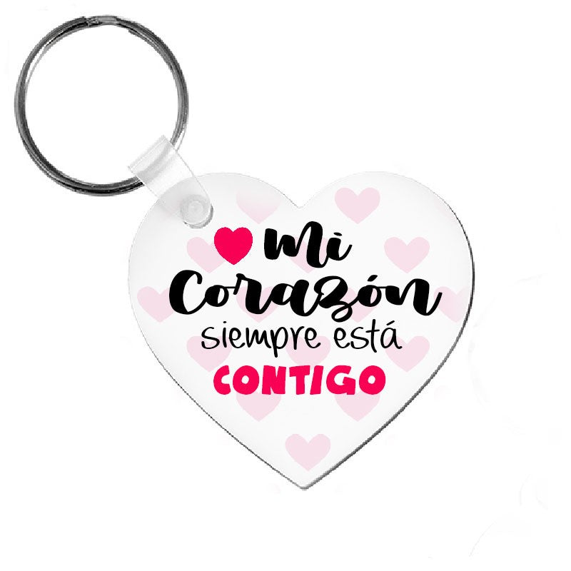 Llavero forma de corazón: mi corazón siempre está contigo