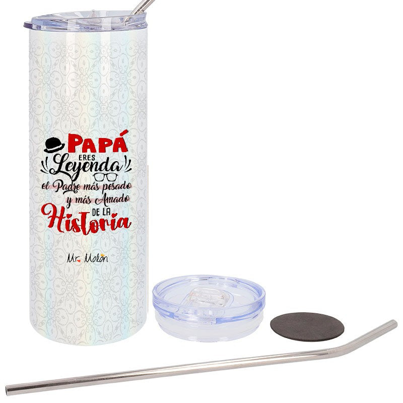 Vaso termo largo de 600ml Papá eres leyenda!