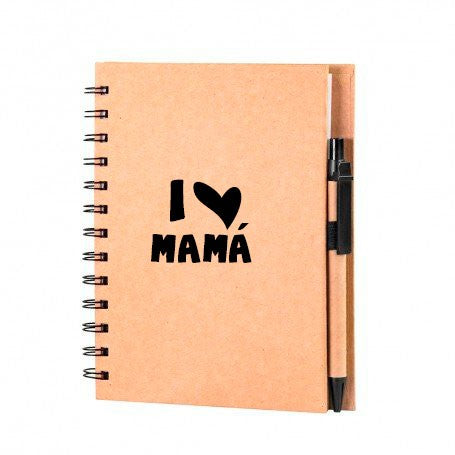 Mini Libreta con boli "I love mamá"