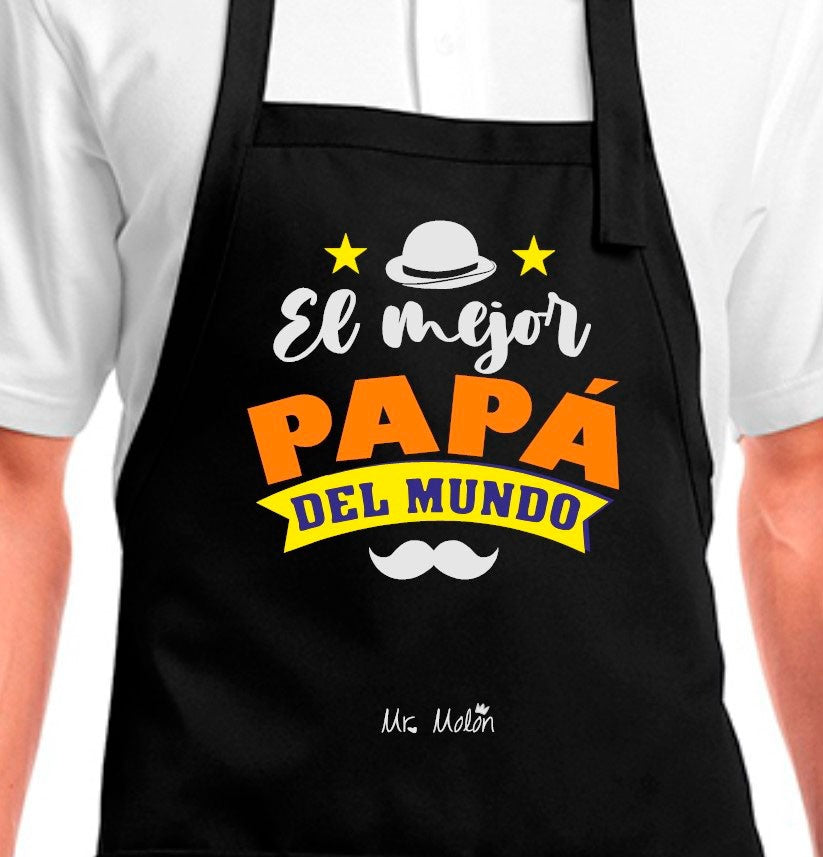 DELANTAL + GUANTE DE COCINA: El mejor Papá del mundo