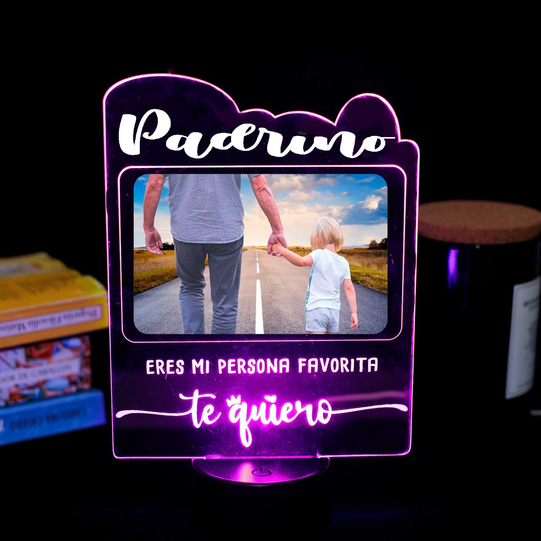 Lámpara Led Padrino mi persona favorita con foto