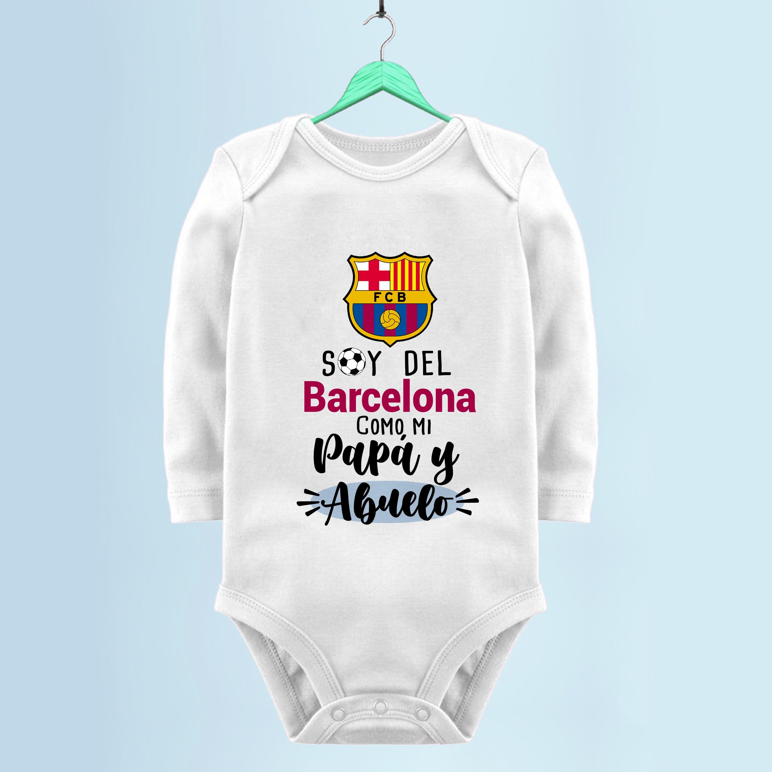 BODY FUTBOL BEBE BARCELONA PAPÁ Y ABUELO