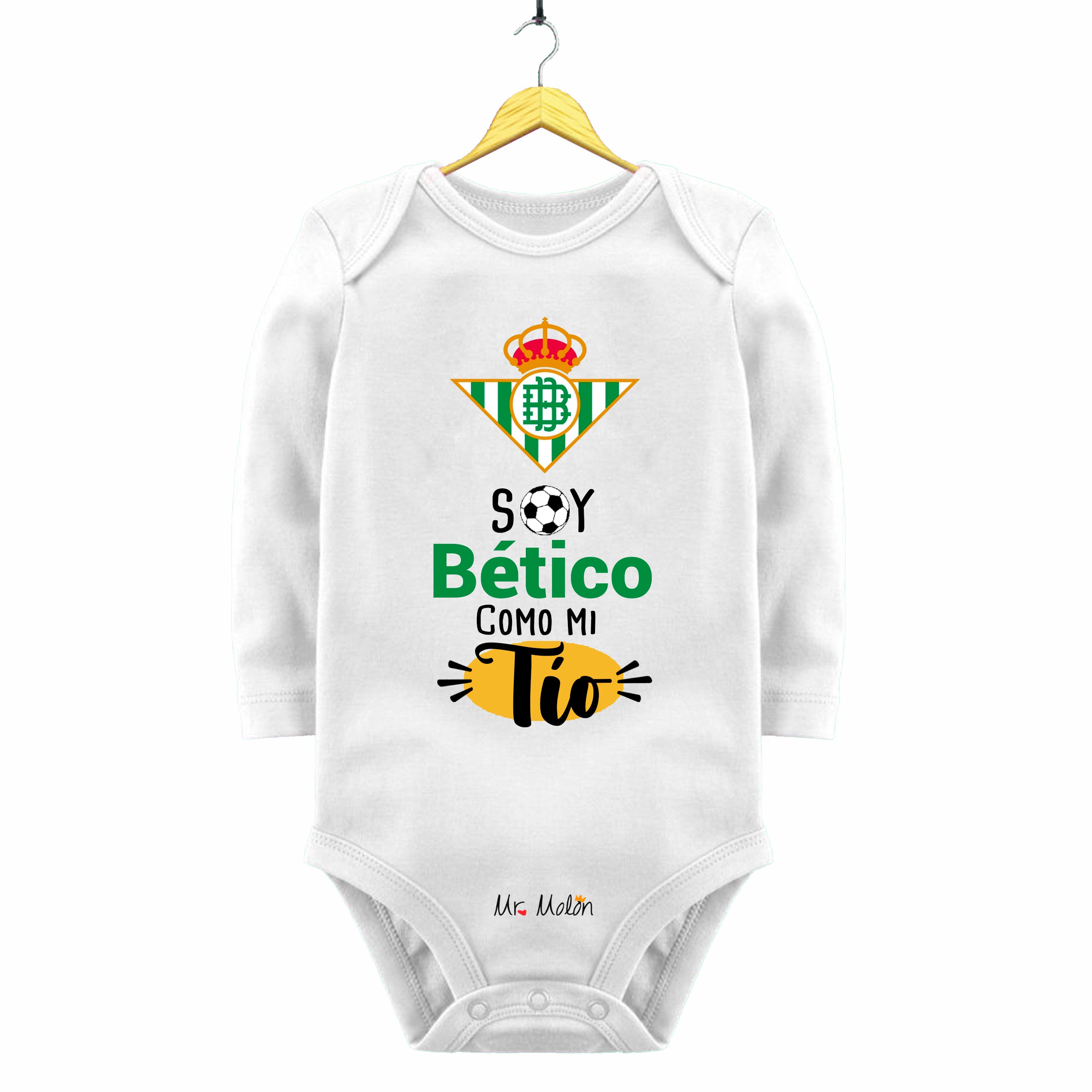 BODY FUTBOL BEBE SOY DEL BETIS COMO MI TIO