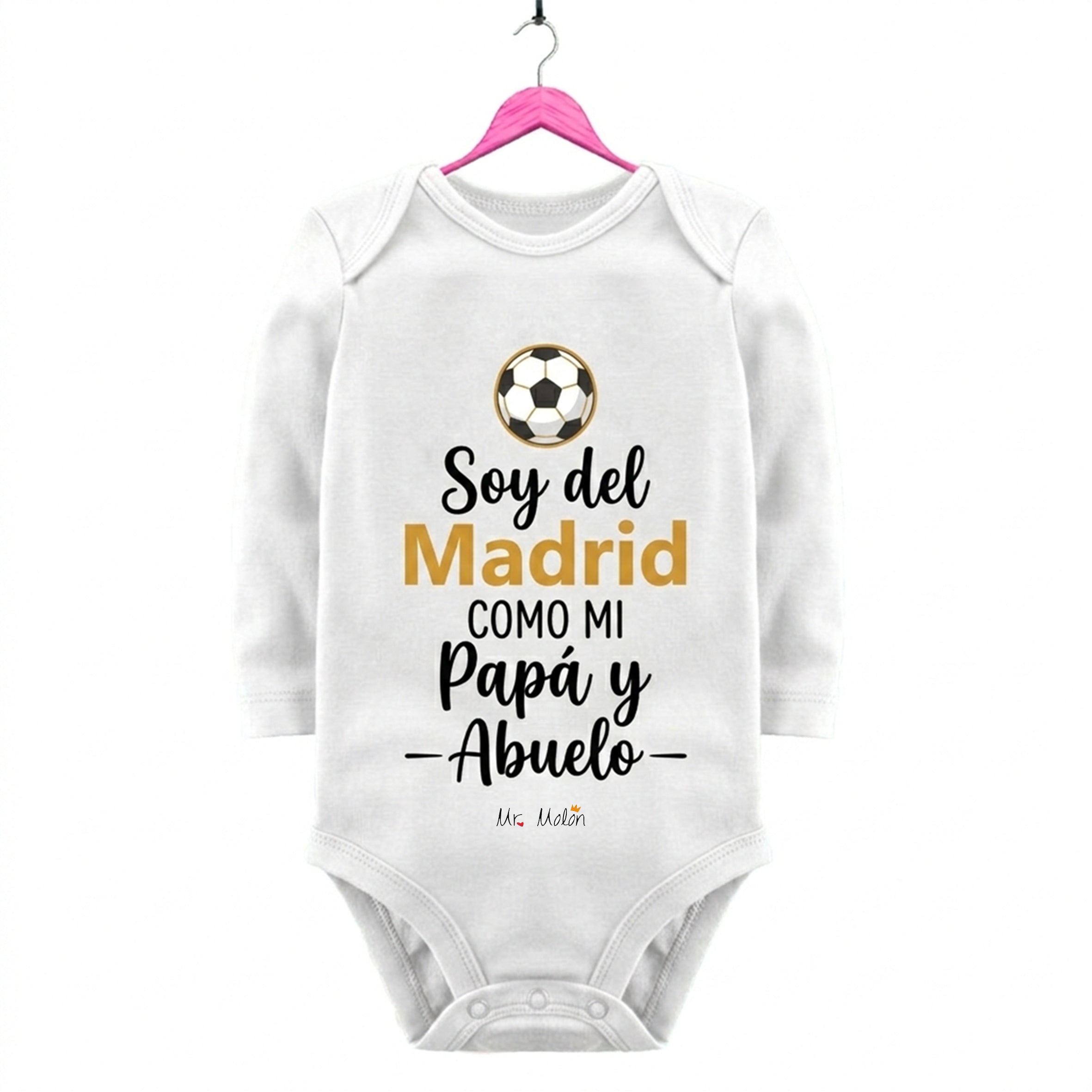 BODY FUTBOL SOY DEL MADRID COMO MI PAPA Y ABUELO