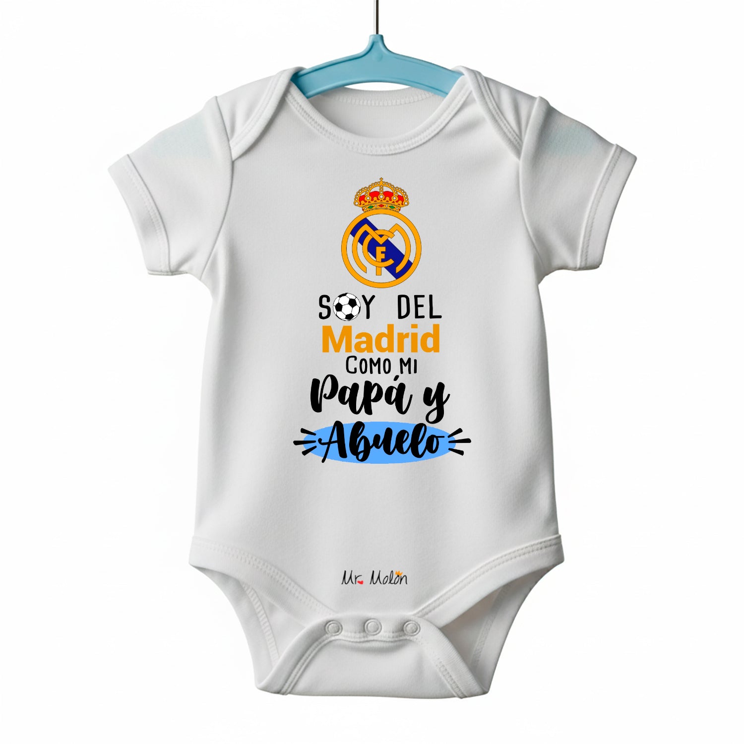 BODY FUTBOL BEBE MADRID PAPÁ Y ABUELO